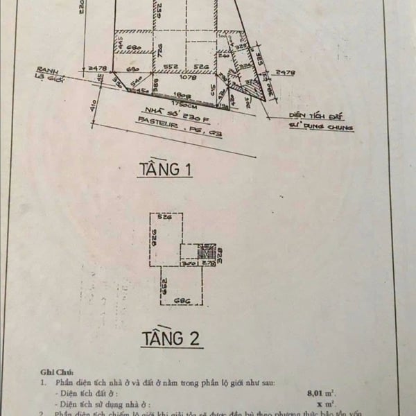 Bán nhà 230/17 Pasteur, Phường Xuân Hoà, Quận 3