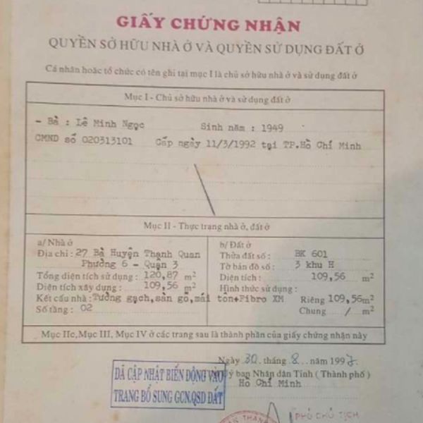 Bán khách sạn 27 - 29 đường Bà Huyện Thanh Quan, Phường Võ Thị Sáu, Quận 3