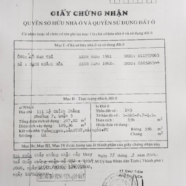 Bán tòa nhà 111 đường Lý Chính Thắng, Phường Võ Thị Sáu, Quận 3