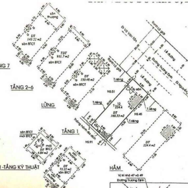 Bán tòa nhà 47 - 49 Trương Định, Phường Võ Thị Sáu, Quận 3