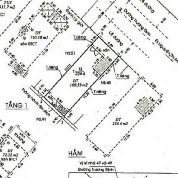 Bán tòa nhà 47 - 49 Trương Định, Phường Võ Thị Sáu, Quận 3