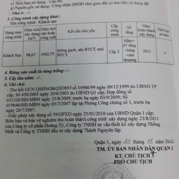 Bán khách sạn 59 - 61 Nguyễn Thái Bình, P. Nguyễn Thái Bình, Quận 1