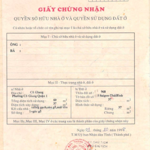 Bán nhà 144 Cô Giang Quận 1 góc 2 mặt tiền chính chủ