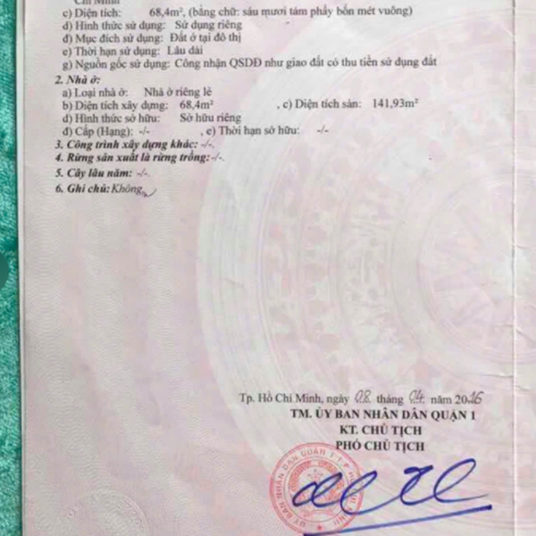 Bán nhà 81 - 83 Nguyễn Công Trứ, P. Sài Gòn, Quận 1