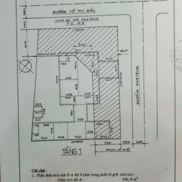Bán nhà 165 Pasteur & Thị Sáu, Phường Võ Thị Sáu, Quận 3