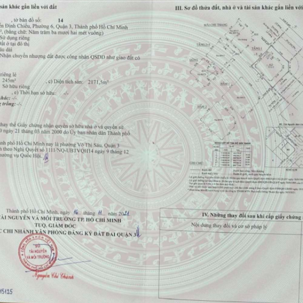 Bán toà nhà 2MT số 174A đường Nguyễn Đình Chiểu, Phường Võ Thị Sáu, Quận 3
