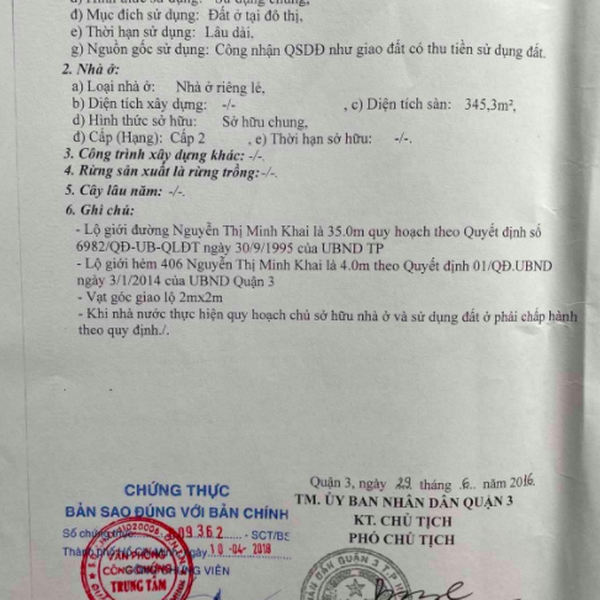 Bán nhà 406 Nguyễn Thị Minh Khai, Phường 5, Quận 3