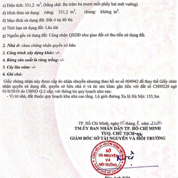 Bán quỹ đất 87 - 89 Xa Lộ Hà Nội, P. Thảo Điền, TP. Thủ Đức