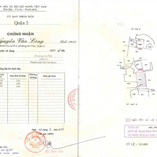 Bán đất 303 Thân Văn Nhiếp, P. An Phú, Quận 2