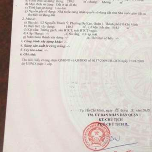 Bán biệt thự 2 Nguyễn Thành Ý, P. Đa Kao, Quận 1