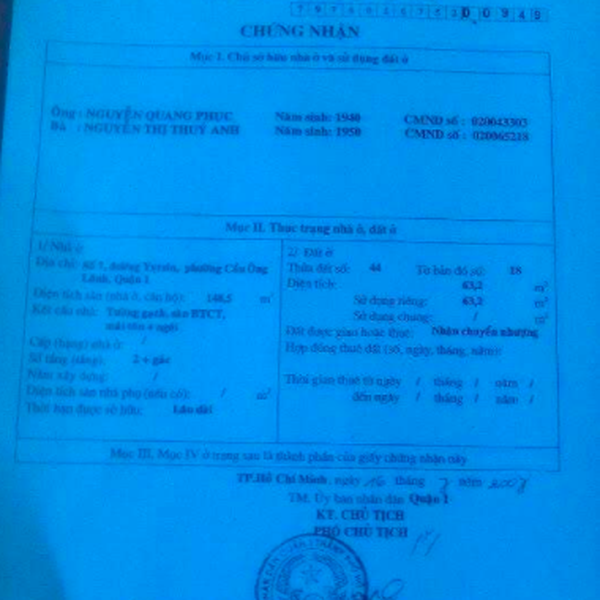 Bán khách sạn 7 - 9 Yersin, Phường Cầu Ông Lãnh, Quận 1