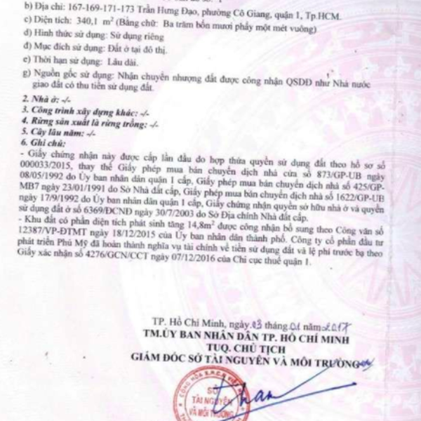 Bán toà nhà 167 - 169 - 171 - 173 Trần Hưng Đạo Quận 1 chính chủ