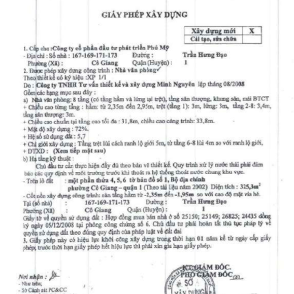 Bán toà nhà 167 - 169 - 171 - 173 Trần Hưng Đạo Quận 1 chính chủ