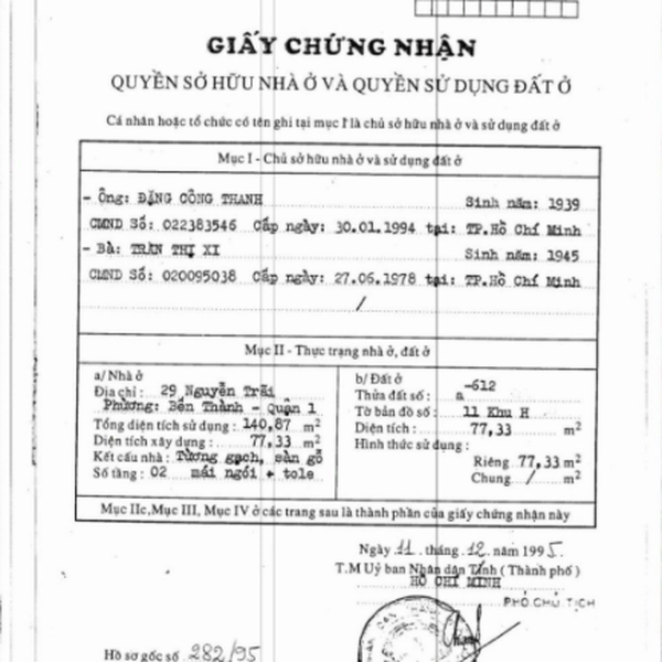 Bán nhà 29 Nguyễn Trãi, Phường Bến Thành, Quận 1