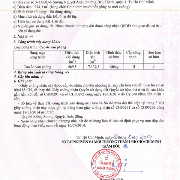 Bán khách sạn số 3 - 3A - 3B - 5 Sương Nguyệt Ánh, Phường Bến Thành, Quận 1