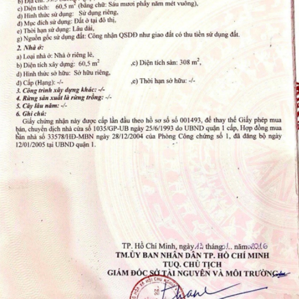 Bán tòa nhà 39 Sương Nguyệt Anh, Phường Bến Thành, Quận 1