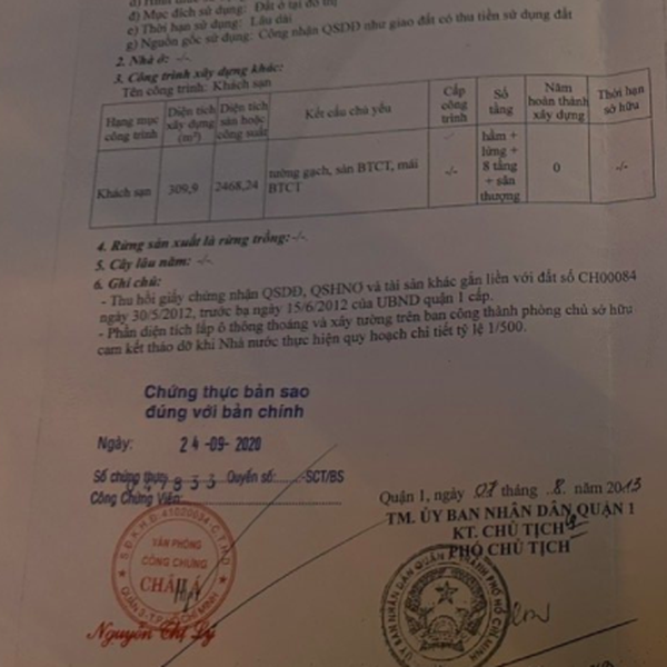 Bán khách sạn 145 Lê Thị Riêng, Phường Bến Thành, Quận 1