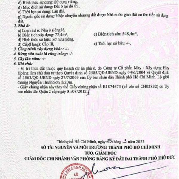 Bán toà nhà 46 - 48 Nguyễn Thanh Sơn, P. Thạnh Mỹ Lợi, Quận 2