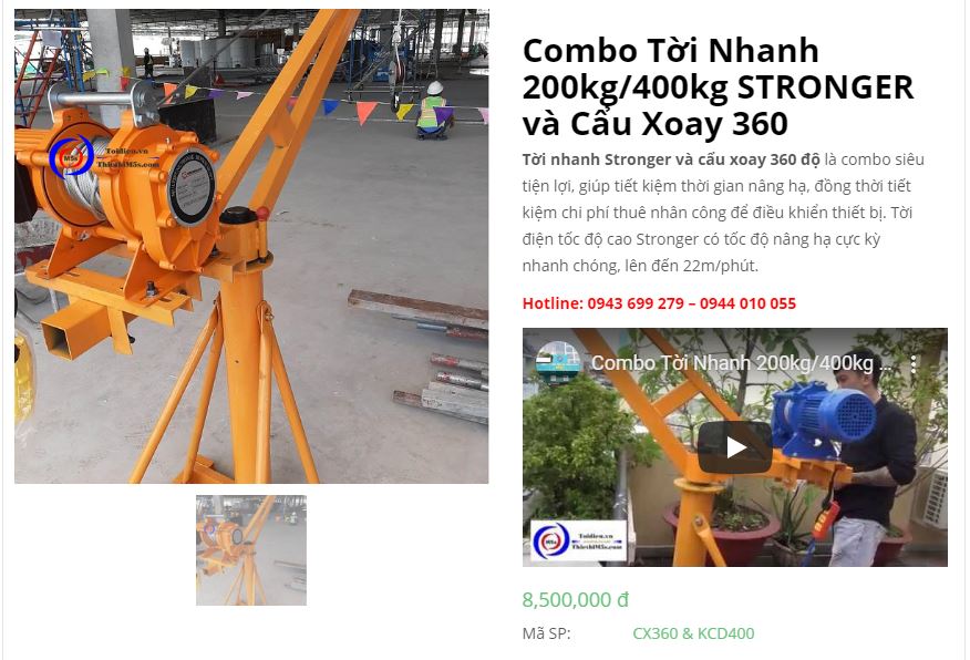 Cẩu xoay mini 360 độ Stronger Cẩu xoay mini 360 độ Stronger