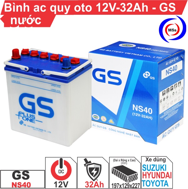 BÌNH AC QUY 12V 32AH OTO DẠNG LỎNG GS BÌNH AC QUY 12V 32AH OTO DẠNG LỎNG GS