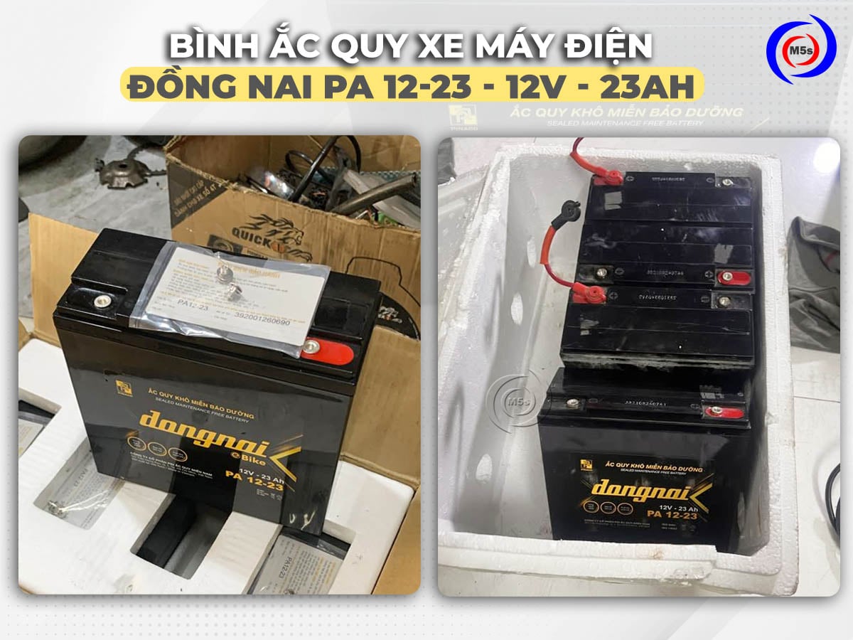 Bình ắc quy xe máy điện Đồng Nai PA 12-23 - 12V - 23Ah Bình ắc quy xe máy điện Đồng Nai PA 12-23 - 12V - 23Ah
