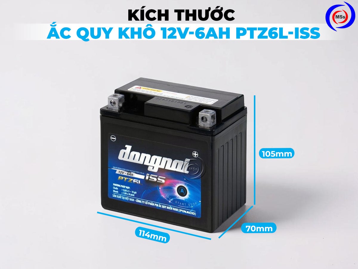 kích thước bình ắc quy khô Đồng Nai PTZ6L ISS kích thước bình ắc quy khô Đồng Nai PTZ6L ISS
