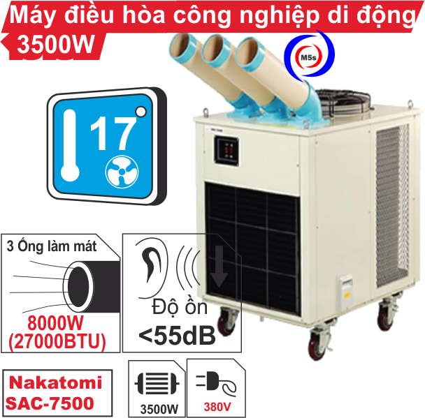 Máy lạnh di động công nghiệp Nakatomi SAC-7500 380V