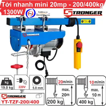 Máy tời điện nhanh mini 20m/p STRONGER 200KG