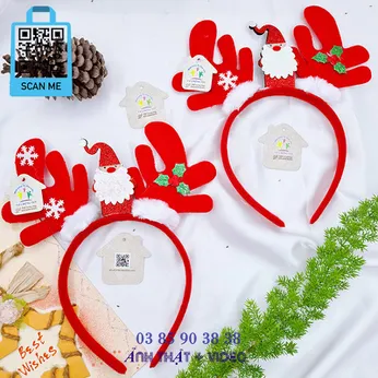 Cài Noel giáng sinh sừng tuần lộc Santa Claus Xinh Xắn