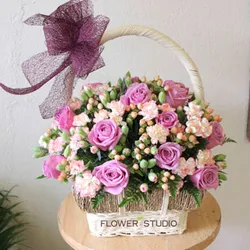 Giỏ hoa hồng Cõi Mộng Mơ