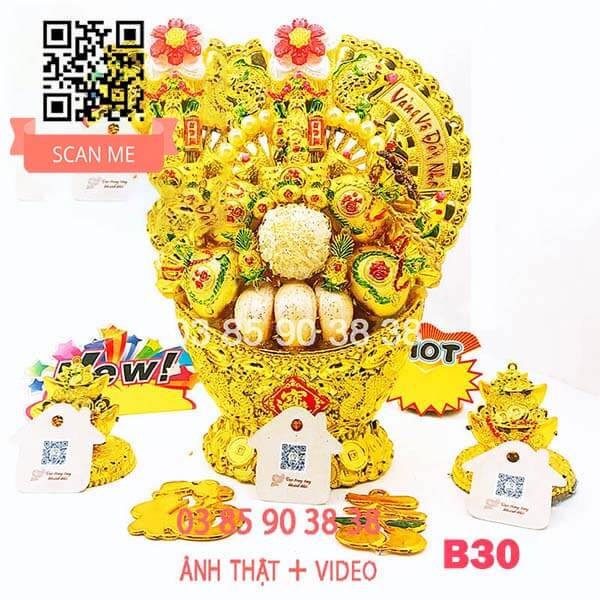 Tháp Tỏi Phong Thủy Đậu Ngũ Cốc Vàng Vô Đầy Nhà