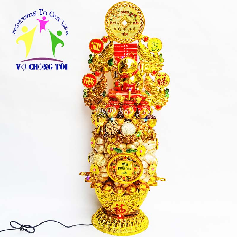 Tháp Tỏi Thần Tài Mèo Năng Lượng Vẫy Tay - Đại Cát Tài Lộc Phú Quý Tháp Tỏi Thần Tài Mèo Năng Lượng Vẫy Tay - Đại Cát Tài Lộc Phú Quý- Bông Tỏi Giá Rẻ Nhất Thị Trường