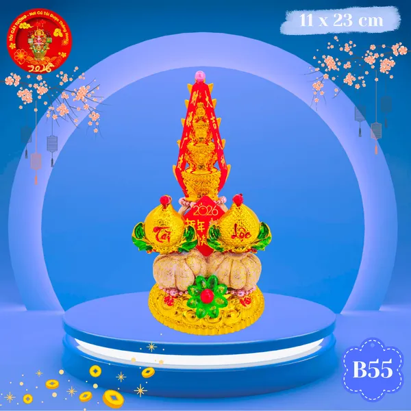 Đĩa tỏi thần tài tháp vàng phúc lộc chuẩn phong thủy