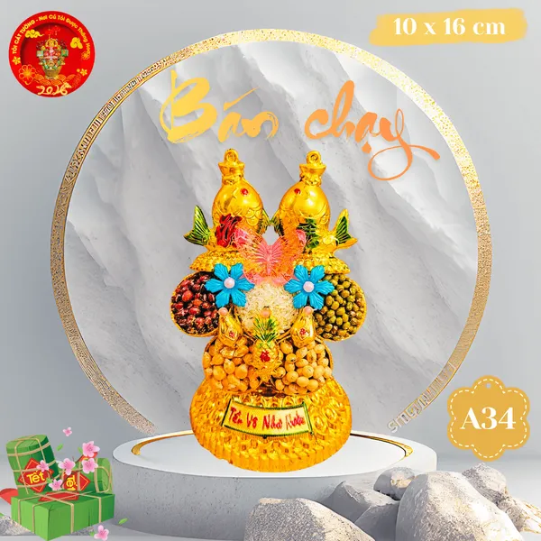 Bông Tỏi Ông Địa Đậu Ngũ Sắc Song Ngư Tài Lộc