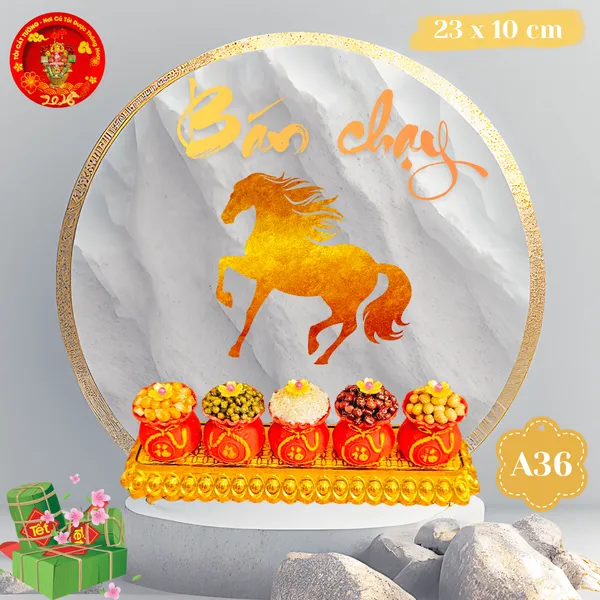 Bông tỏi ông địa vỉ 5 túi đỏ ngũ cốc hoa mai