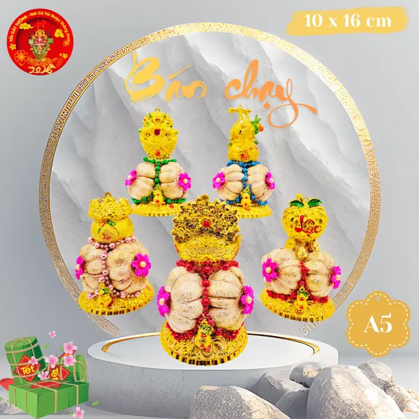 Bông tỏi thần tài 3 củ hưng thịnh