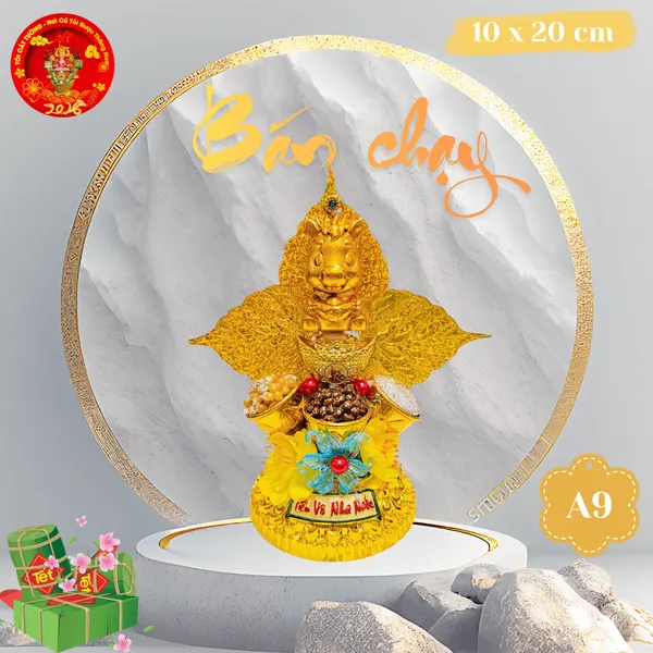 Bông tỏi thần tài rồng vàng chibi đáng yêu