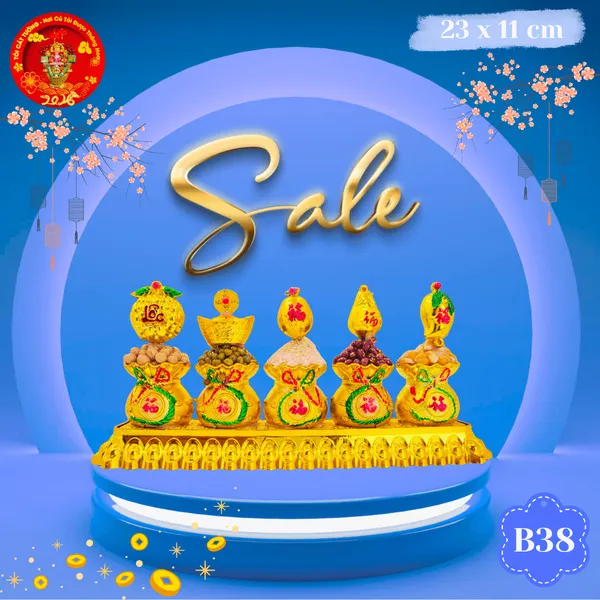 Bông tỏi ông địa vỉ ngũ quả cầu vàng vừa đủ xài