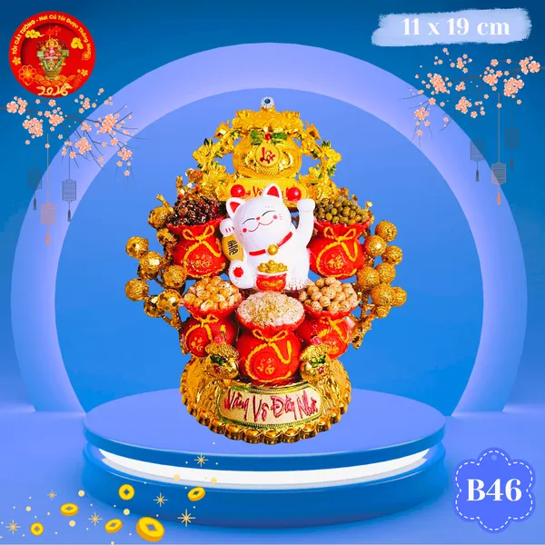 Bông tỏi ông địa mèo ngoắc tay phát tài