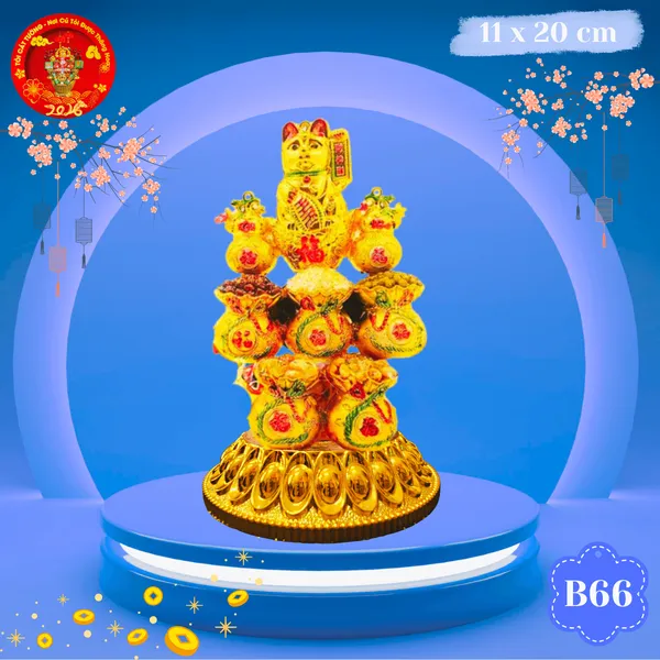 Tháp Tỏi Ông Địa Đậu Ngũ Sắc Mèo May Mắn