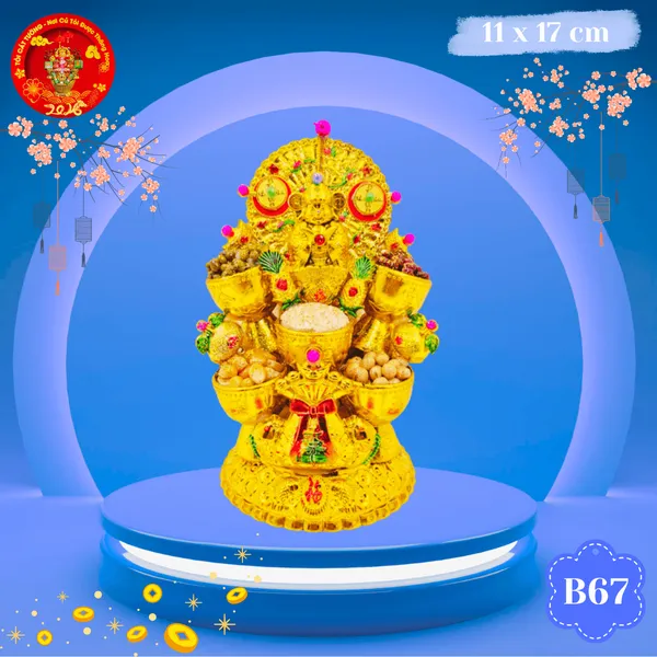 Tháp tỏi ông Địa Thần Tài túi vàng phong thủy