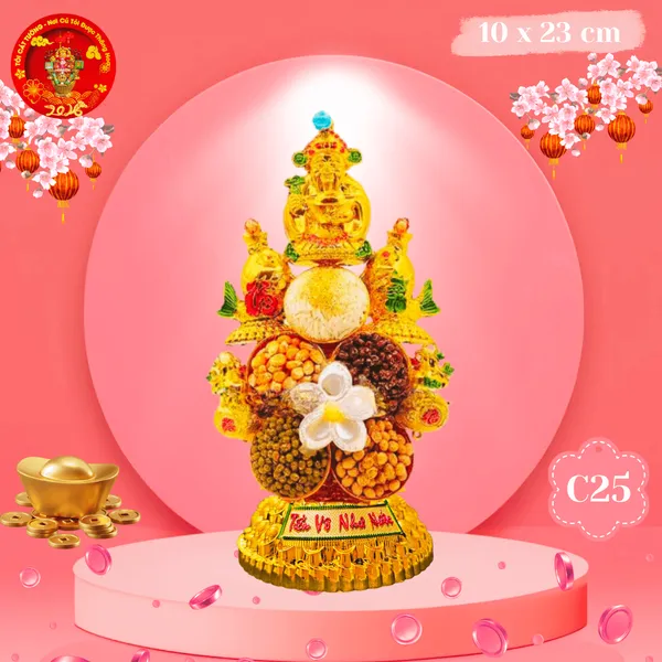 Tháp Tỏi Ông Địa Thần Tài Cá Chiêu Tài