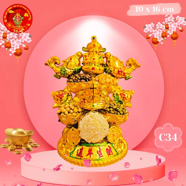 Tháp Tỏi Ông Địa Ngũ Sắc Cóc Tài Lộc