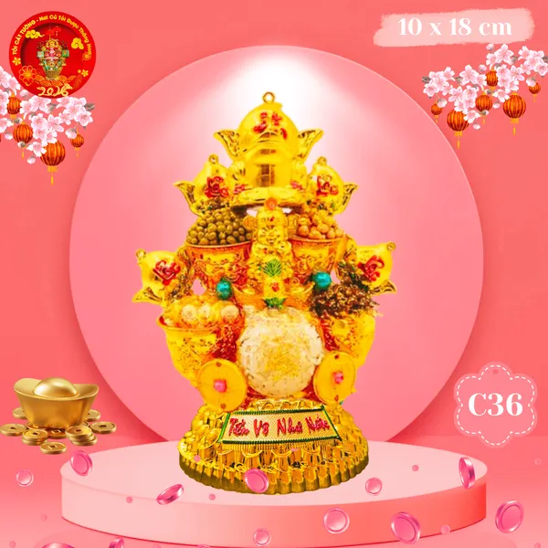 Tháp Tỏi Ông Địa Ngũ Đậu Cóc Đào May Mắn