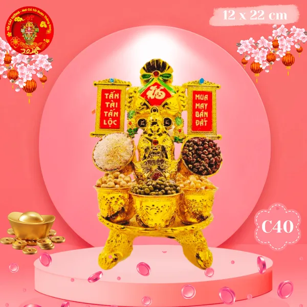 Tháp tỏi ông Địa ngọc thực thần tài túi vàng siêu đẹp