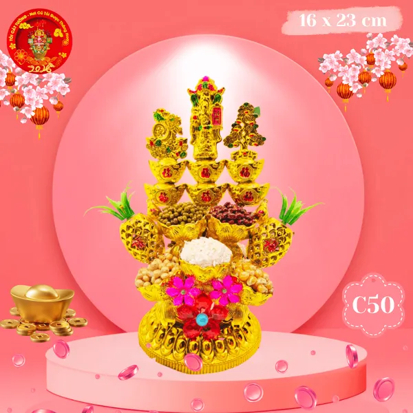 Tháp Tỏi Ông Địa Thần Tài Đậu Ngũ Sắc