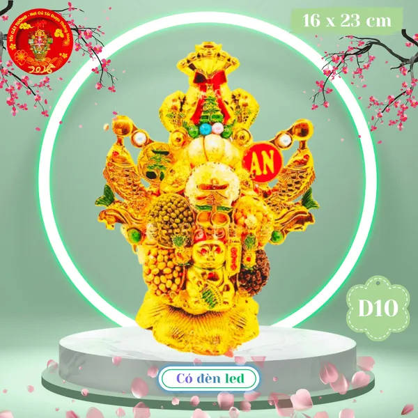 Tháp Tỏi Phong Thủy Thần Tài Ngũ Sắc