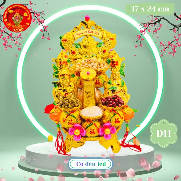 Tháp tỏi phong thủy ông Địa Thần Tài song ngư ngọc thực