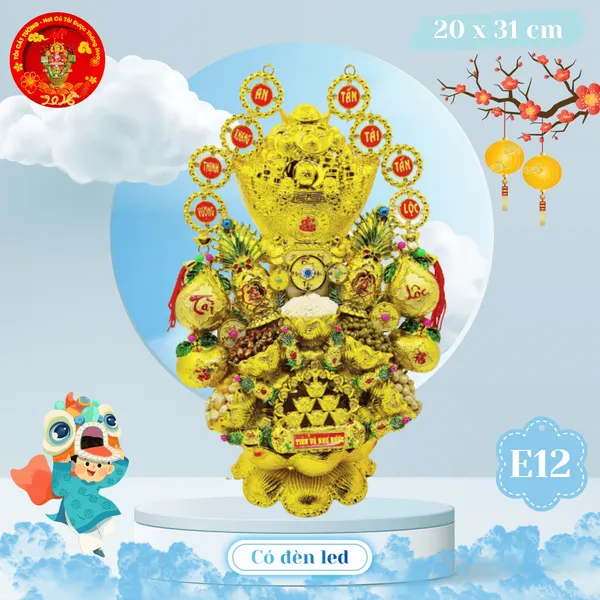 Tháp tỏi phong thủy ngọc thực túi vàng đại cát