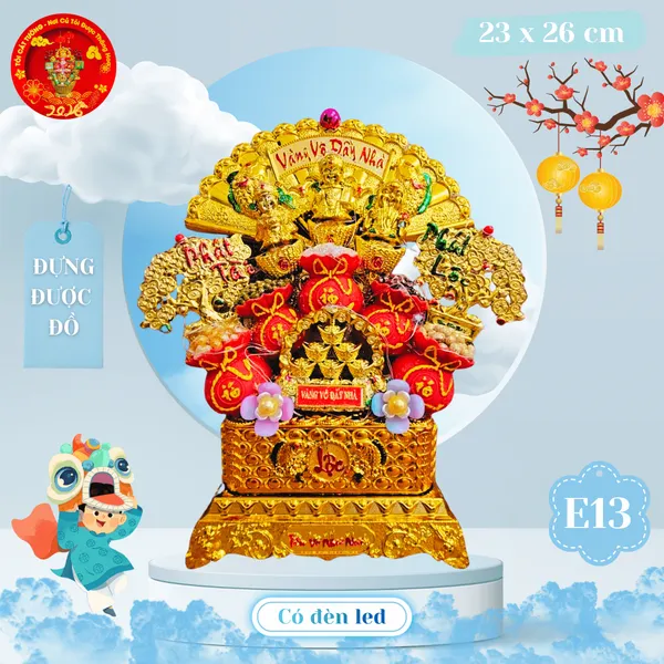 Tháp tỏi thờ thần tài phước lộc thọ rất đẹp